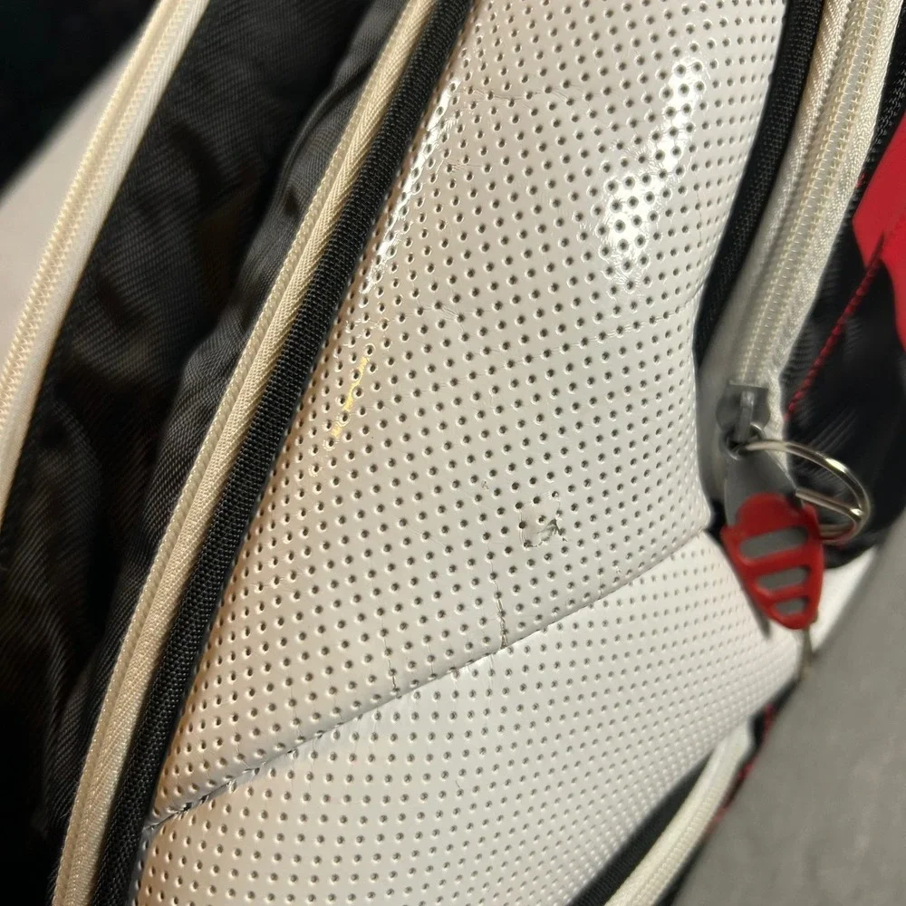 Wilson Tour Tennis Racket Bag Black White Red Padded Strap 3-Pack Carry Case